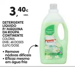 Continente Detergente liquido p/ maquina da roupa continente colônia promoção