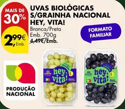 Pingo Doce Uvas biológicas s/grainha nacional hey, vita! promoção