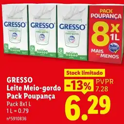 Lidl Gresso leite meio-gordo promoção