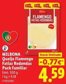 Lidl milbona queijo flamengo fatias redondas pack familiar promoção