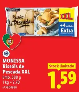 Lidl Monissa rissóis de pescada xxl promoção