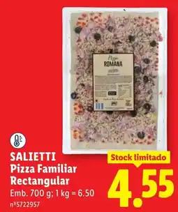 Lidl Salietti pizza familiar rectangular promoção