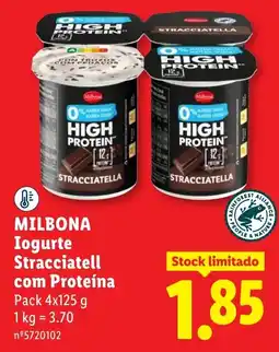 Lidl Milbona Iogurte Stracciatell com Proteína promoção