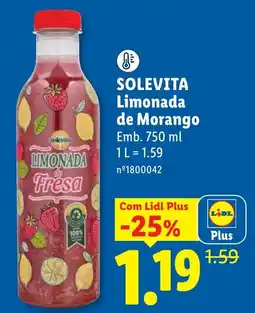 Lidl Solevita limonada de fresa promoção