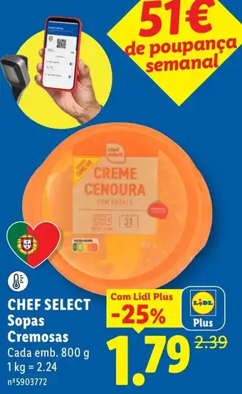 Lidl chef select sopas cremosas promoção