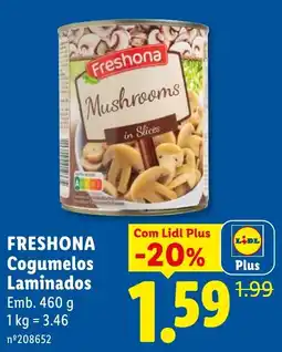 Lidl Freshona cogumelos laminados promoção