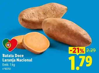 Lidl Batata Doce Laranja Nacional promoção