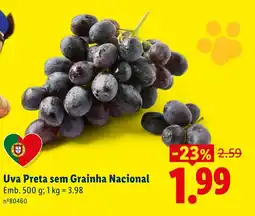 Lidl Uva Preta sem Grainha Nacional promoção