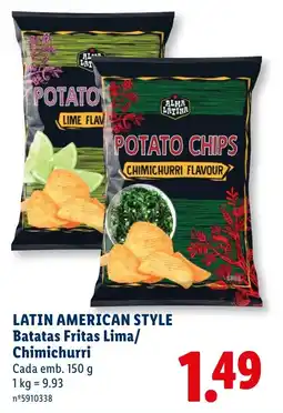 Lidl Alma Latina potato chips chimichurri flavour promoção