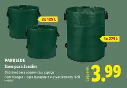 Lidl Parkside saco para jardim promoção