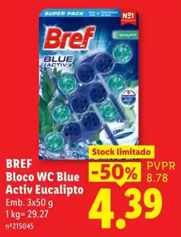 Lidl Bref Bloco WC Blue Activ Eucalipto promoção