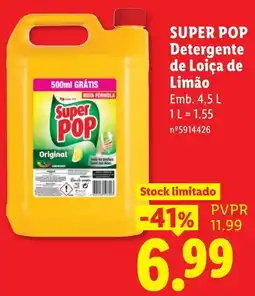 Lidl Super Pop Detergente de Loiça de Limão promoção