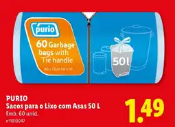 Lidl Purio sacos para o lixo com asas 50 l promoção