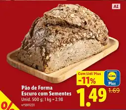 Lidl Pão de Forma Escuro com Sementes promoção