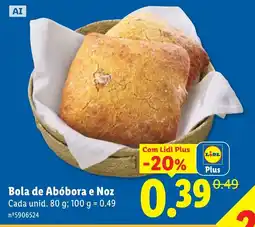 Lidl Bola de Abóbora e Noz promoção