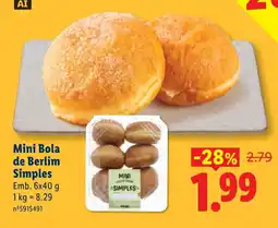 Lidl Mini Bola de Berlim Simples promoção
