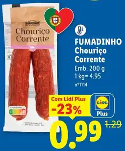 Lidl Fumadinho Chouriço Corrente promoção