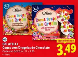 Lidl Gelatelli Cones com Drageias de Chocolate promoção