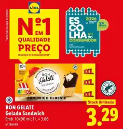 Lidl Bon gelati gelado sandwich promoção