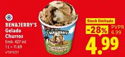 Lidl Ben&Jerry's Gelado Churros promoção
