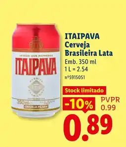 Lidl Itaipava cerveja brasileira lata promoção