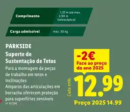 Lidl Parkside suporte de sustentação de tetos promoção