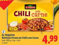Lidl el tequito refeição pronta de chili com carne promoção