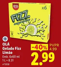 Lidl Olá Gelado Fizz Limão promoção