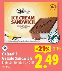 Lidl Gelatelli Gelado Sandwich promoção