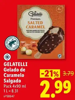 Lidl Gelatelli Gelado de Caramelo Salgado promoção