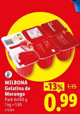Lidl Milbona gelatina de morango promoção