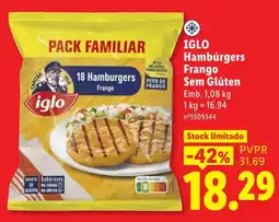 Lidl iglo hamburgers frango sem glúten promoção