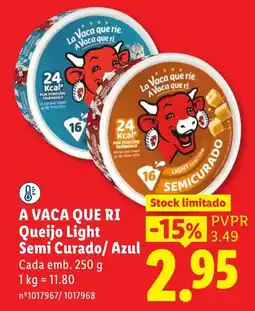 Lidl A vaca que ri queijo light semi curado/azul promoção