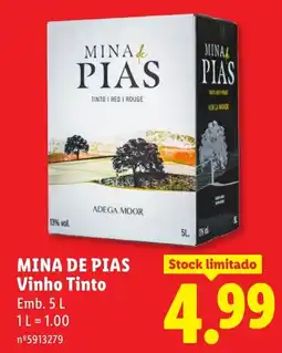 Lidl Mina de Pias Vinho Tinto promoção
