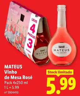 Lidl Mateus Vinho de Mesa Rosé promoção