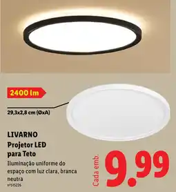 Lidl Livarino projetor led para teto promoção