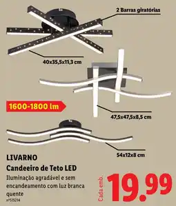 Lidl Livarno Candeeiro de Teto LED promoção