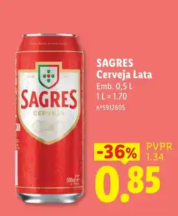 Lidl Sagres cerveja lata promoção