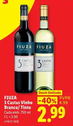 Lidl fiuza 3 castas vinho branco/tinto promoção