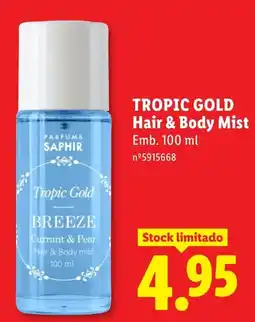 Lidl Tropic Gold Hair & Body Mist promoção
