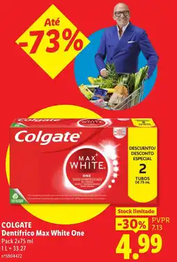 Lidl Colgate dentífrico max white one promoção