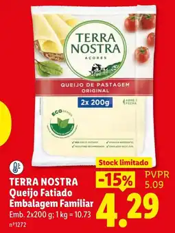 Lidl Terra nostra queijo fatiado embalagem familiar promoção