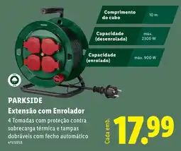 Lidl Parkside extensão com enrolador promoção