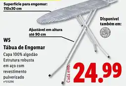 Lidl Tábua de Engomar W5 promoção