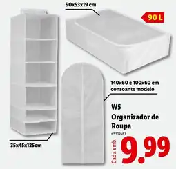 Lidl W5 Organizador de Roupa promoção