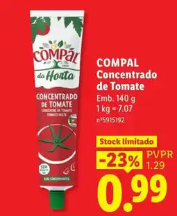 Lidl Compal concentrado de tomate promoção