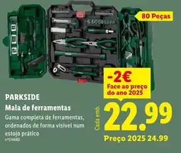 Lidl Parkside mala de ferramentas promoção