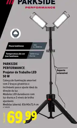 Lidl parkside performance projetor de trabalho led 50 w promoção
