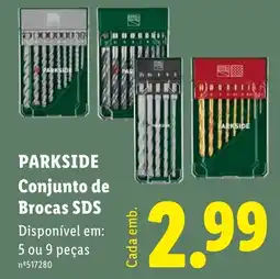 Lidl Parkside conjunto de brocas sds promoção