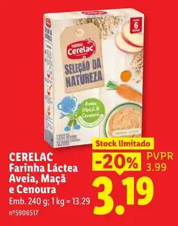 Lidl Cerelac Farinha Láctea Aveia, Maçã e Cenoura promoção
